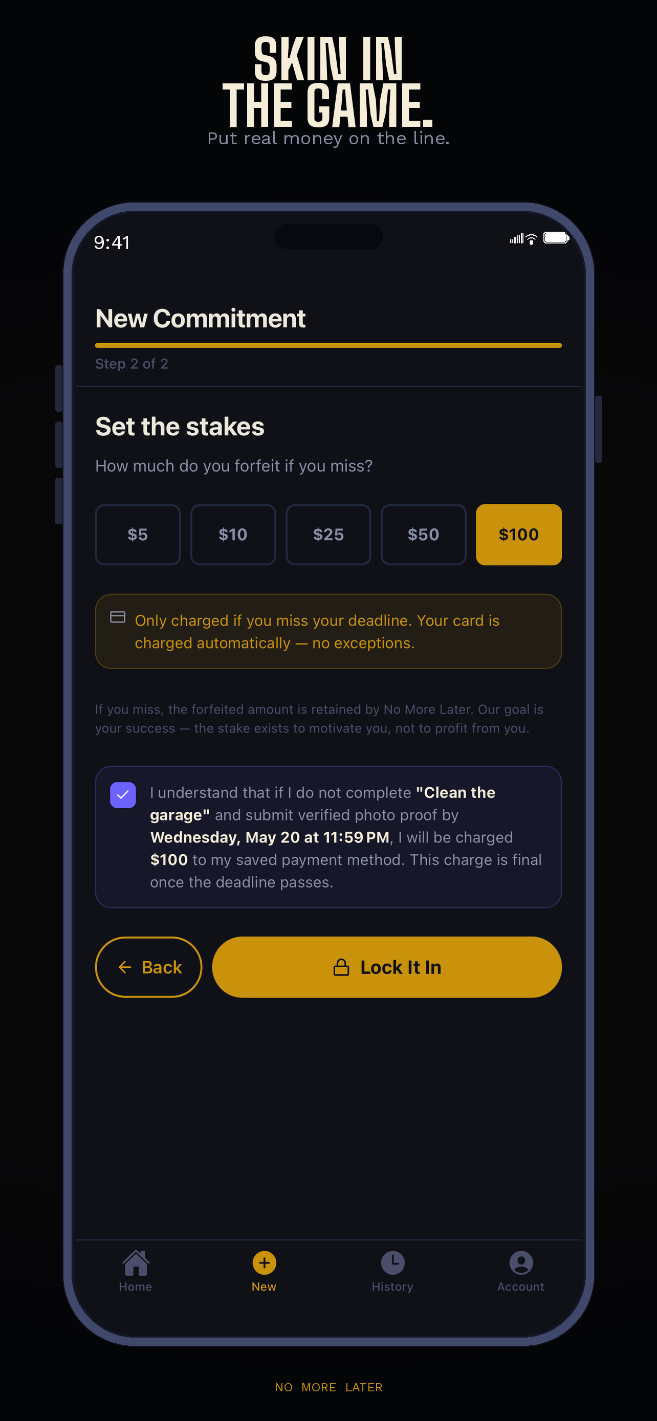Set your financial stake
